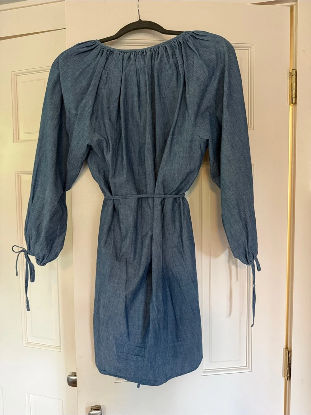 J. Crew Chambray Tie Sleeve Button Front Shirt dress